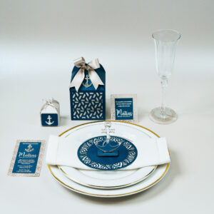 Set Azul Navy con Plateado