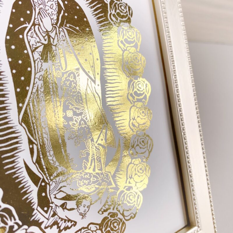 Portarretrato Virgen de Guadalupe Oro - Imagen 2