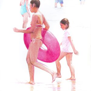Mamá e hija en la playa